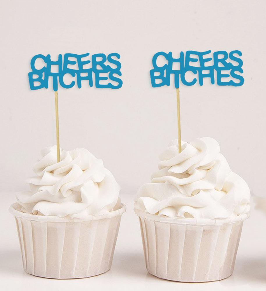 Darling Souvenir| Cheers Cupcake Toppers| Party Dessert Decorations - Pack Of