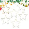Wire Wreath Frame 6 Pieces Star Shape Wire Form Ring Pentagram Macrame Making Rings For Crafts Christmas Wedding Halloween