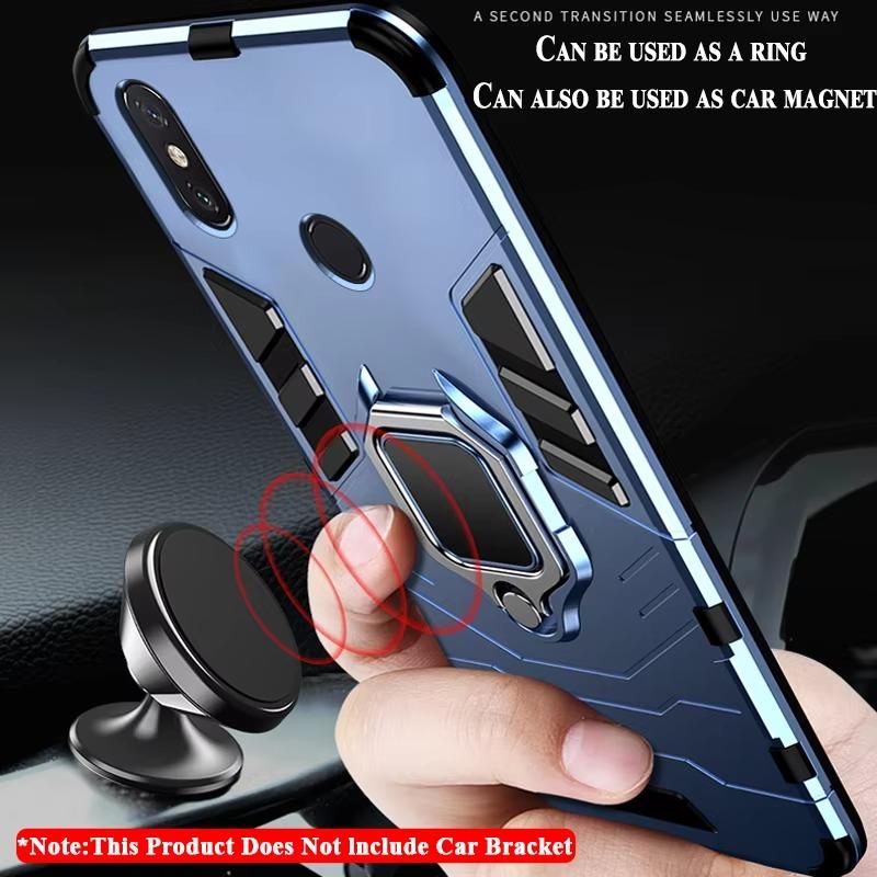 For Redmi Note 14 13 12 Pro Honor X8 X9a X9b Samsung A13 A14 A15 iPhone 16 15 Pro Hard PC + Soft TPU 2 In 1 Ring Holder Design Phone Case with Stand