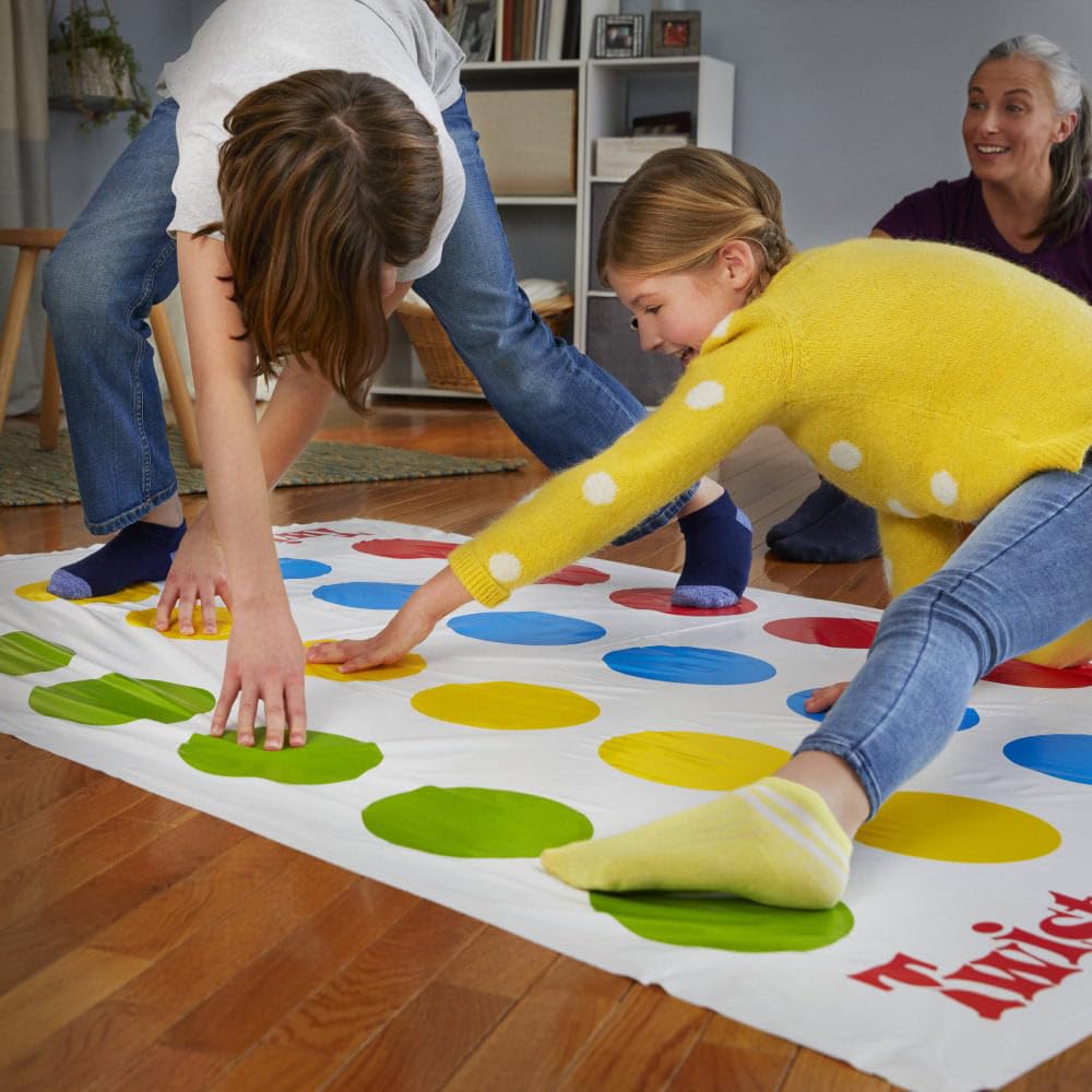 Hasbro Twister Choice und aufblasbar ein Partyspiel für drinnen ab 6 Jahren und für zwei oder mehr Familienmitglieder Tag authentisches Produkt Spinner's Twister, Kinder,