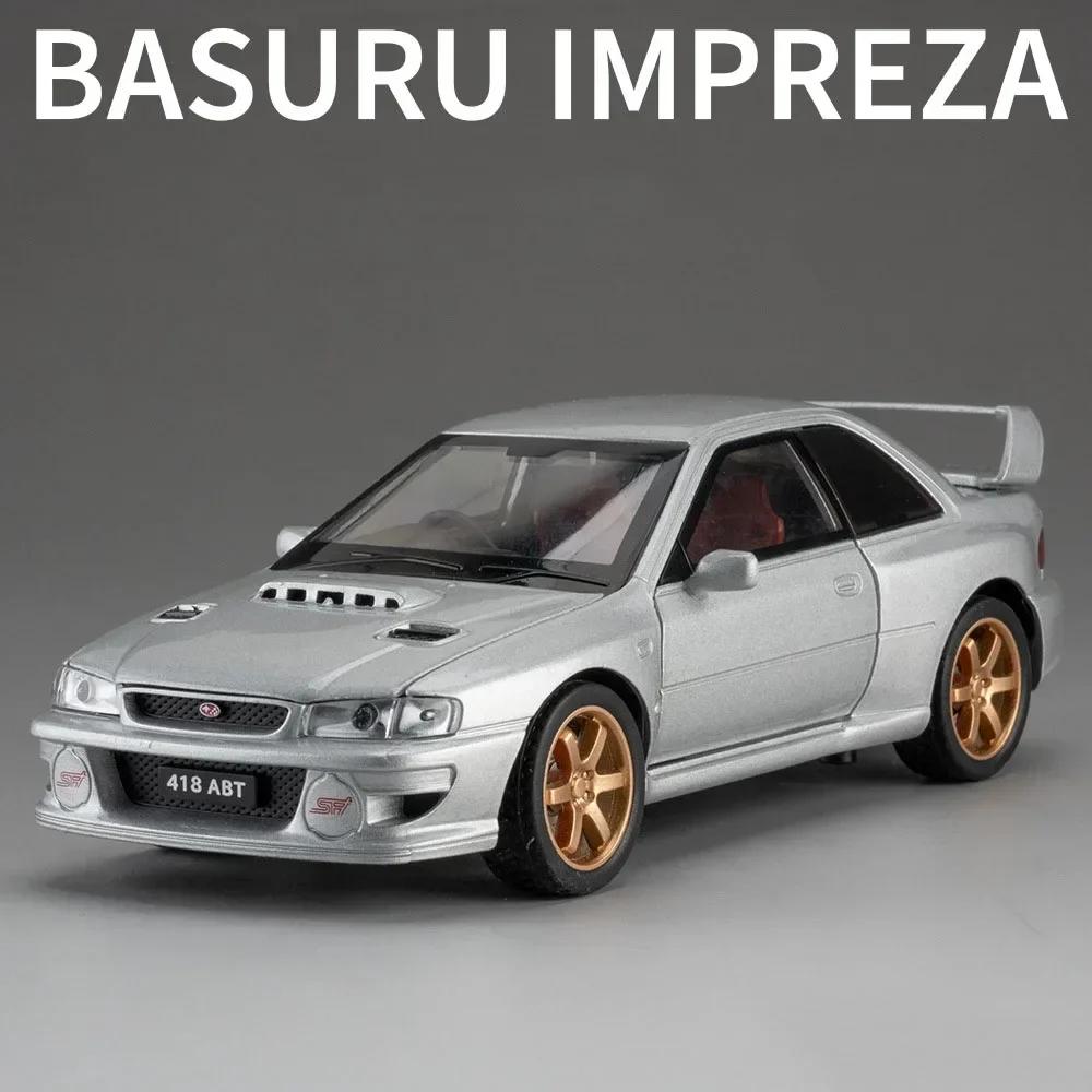 

1:Моделі Subaru Impreza Масштаб 32 Іграшкові Машинки Колеса зі Сплаву Машинка з Механізмом Відведення Гумові Шини Транспортні Засоби зі Світлом та Музикою Подарунки на Різдво для Хлопчиків срібний