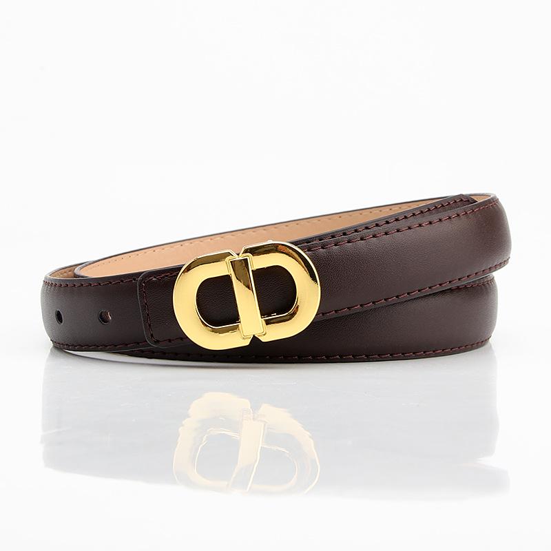 Women's Versatile Fashion Leather Belt with Alloy Buckle for Dresses, Suits, and Pants