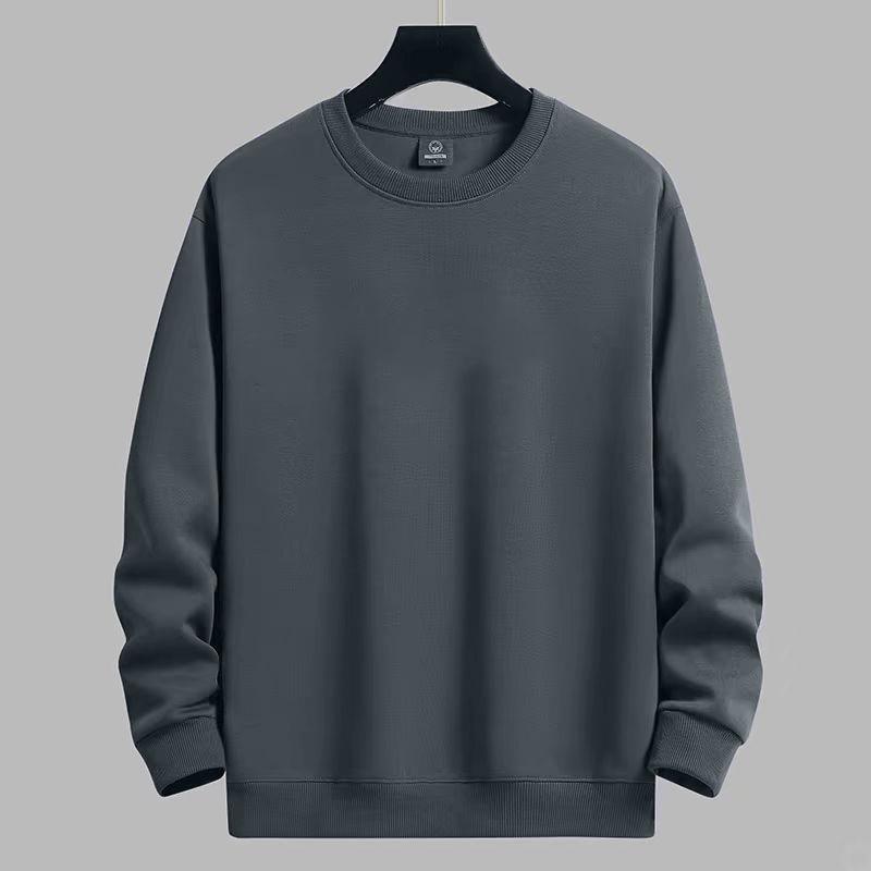 Pánské ležérní jednobarevné mikiny s kulatým výstřihem Klasická mikina Pulovr Streetwear s dlouhým rukávem Trendy standardní mikina