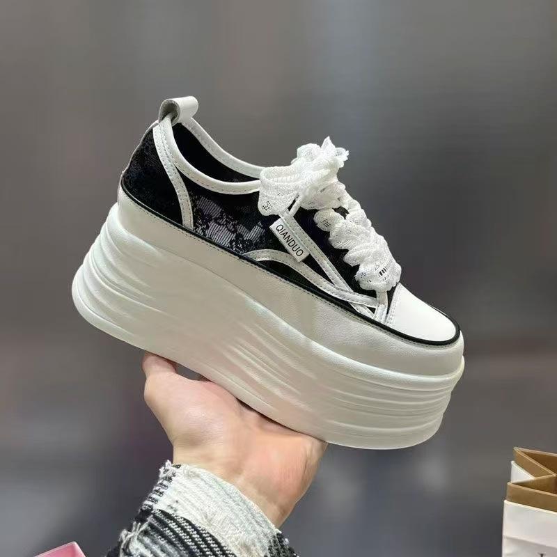 Bear white shoes spring new thick-soled white breathable small fashion inner height-increasing women's shoes