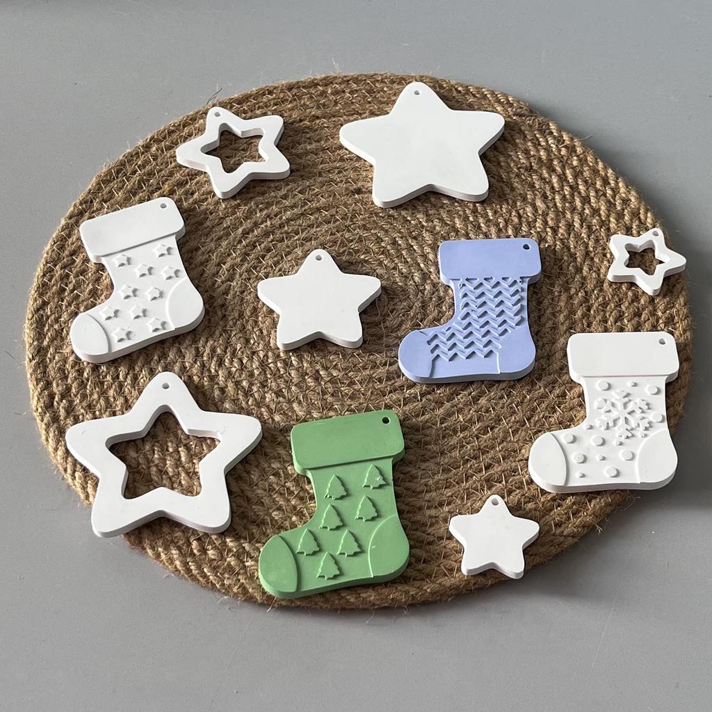 Christmas Stocking Silicone Mould Silicone Christmas Pendant Mold Decorative Silicone Mold Christmas Themed For Art Project