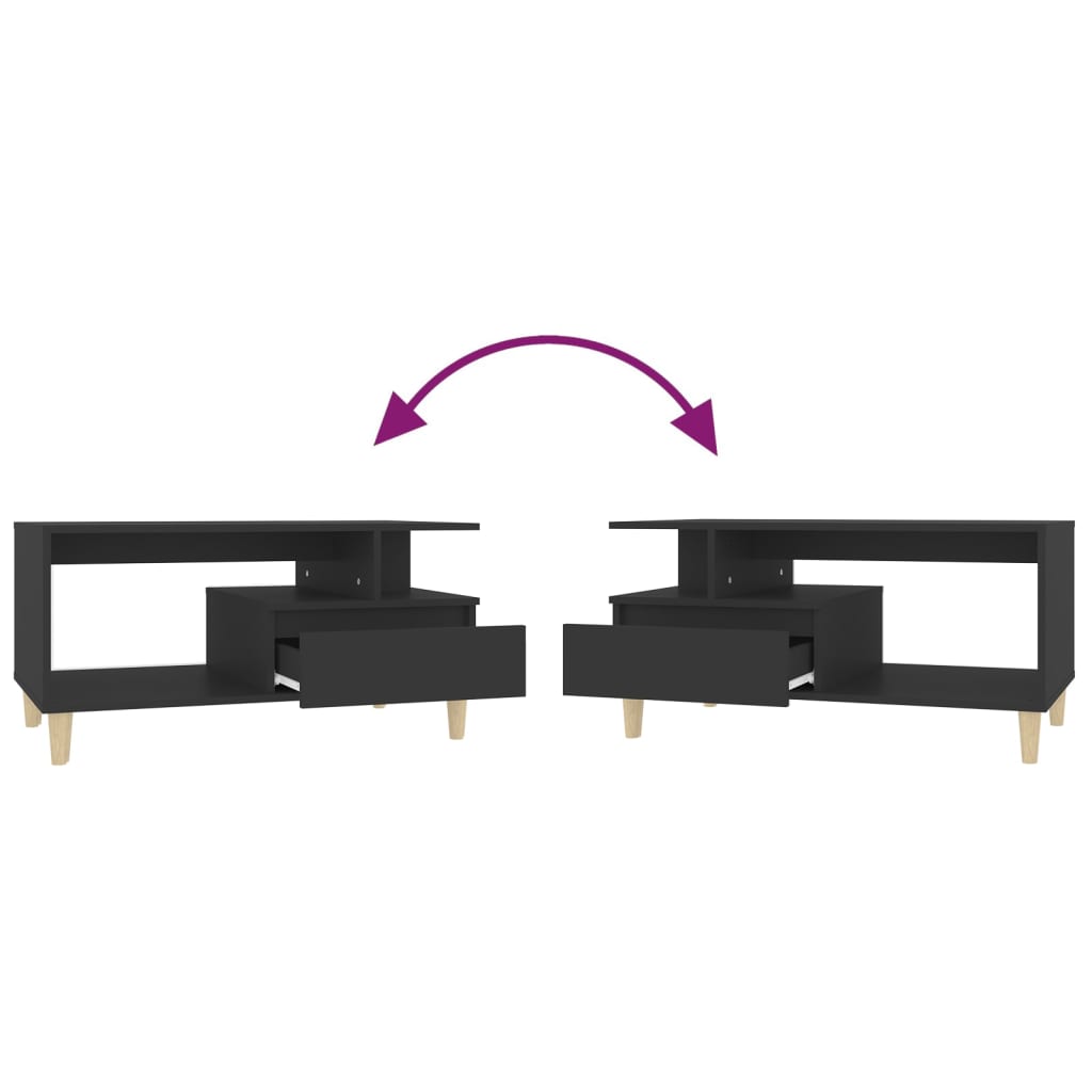 Coffee Table, Black 90x49x45 Cm, Wood-based Material