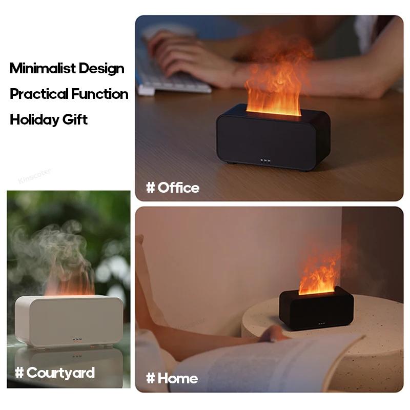 New Simulation Flame Aromatherapy Machine Mini Air Humidifier LED Colorful Light Timer Humidifier Home Perfume Diffuser Difusor