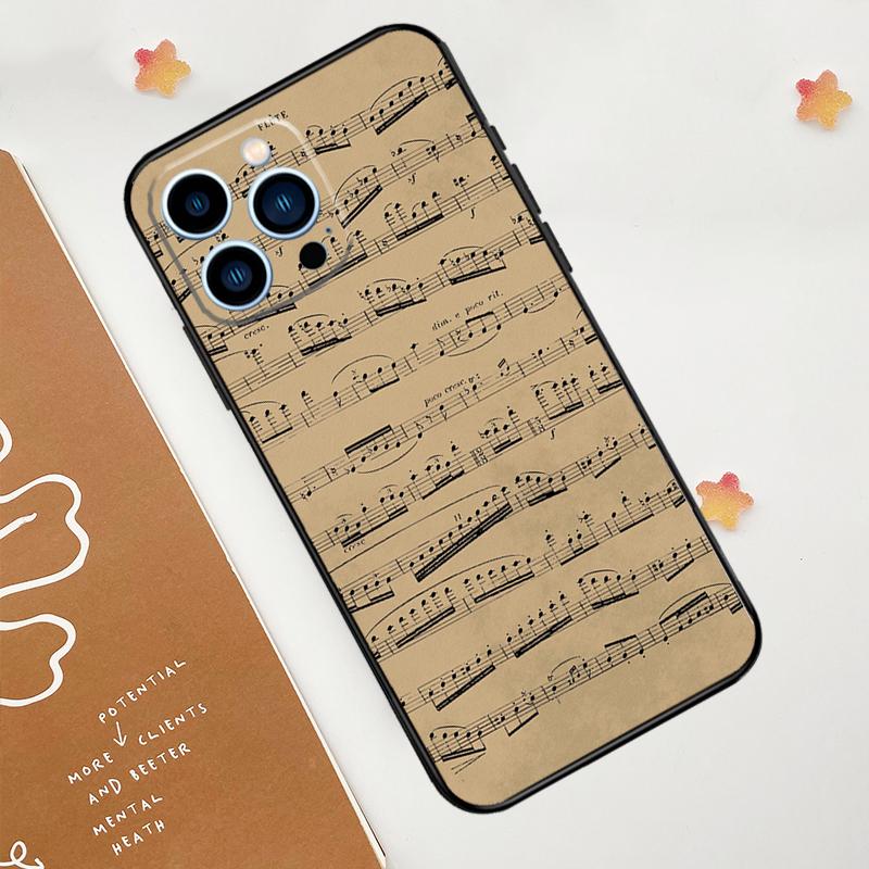 Sheet Music Phone Case For iPhone 17 Pro Max 14 13 12 11 15 16 Pro Max mini 16 Plus 16e 17 Air Funda