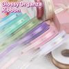 Happy birthday Organza Ribbon 2.5cm Width Lurex Ribbon Bow Making Satin Ribbon  Gift Packing