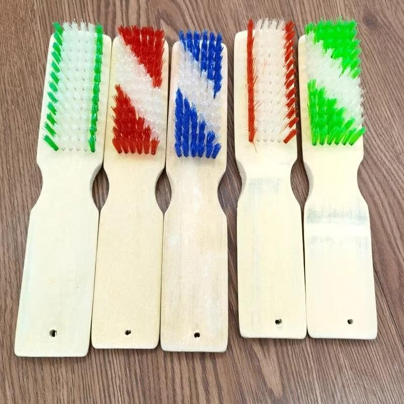 1pc Bamboo Long Handle Shoe Brush Hard Bristle Thickened Household Cleaner for Shoes Laundry Floor Anti Scratch