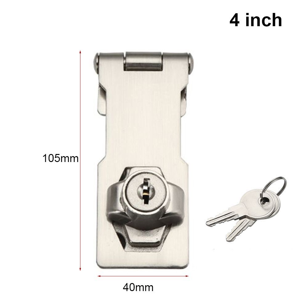Home Security Cupboard Punch-free Zinc Alloy Drawer Door Lock Cabinet Keyed Hasp Lock
