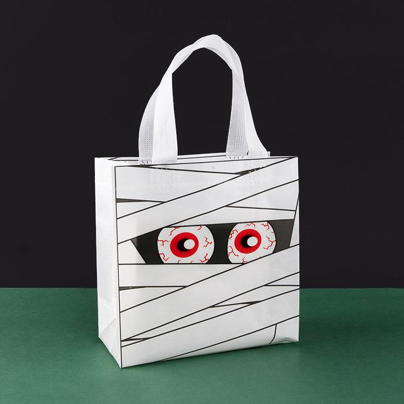 StoBag, Halloween Party Kids Waterproof Non Woven Portable Tote Bag Shopping Bag Candy Gift Bags, 12/30pcs