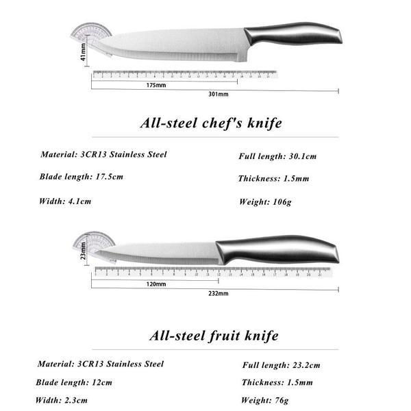 2pcs Stainless Steel Kitchen Kitchen Knife Household Slicing Knife Fruit Knife Multi-purpose Knife