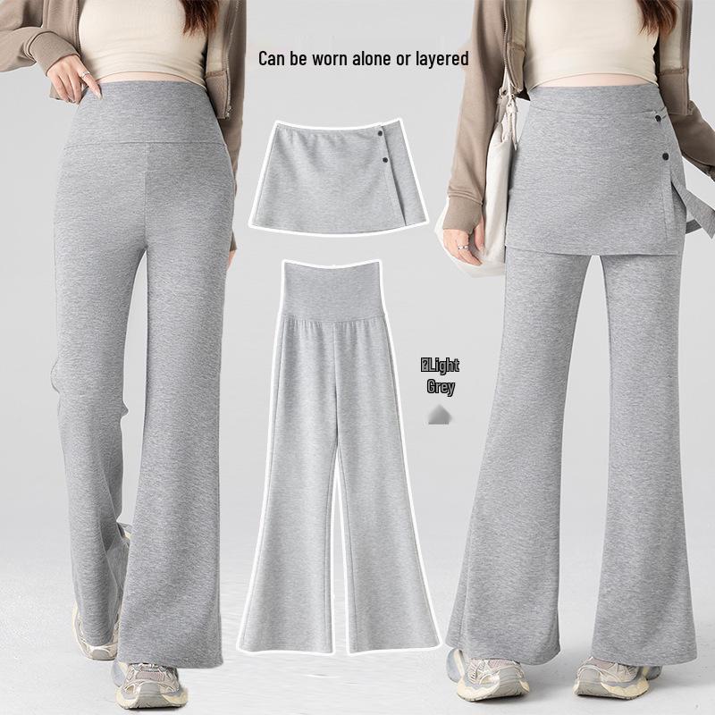 Versatile High-Waisted Maternity Pants - Stylish and Flowy Outerwear for Moms 2XL