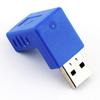 Угловой адаптер переходник SUNROZ 3.0 USB Male - USB Female, UP Blue (B48539)