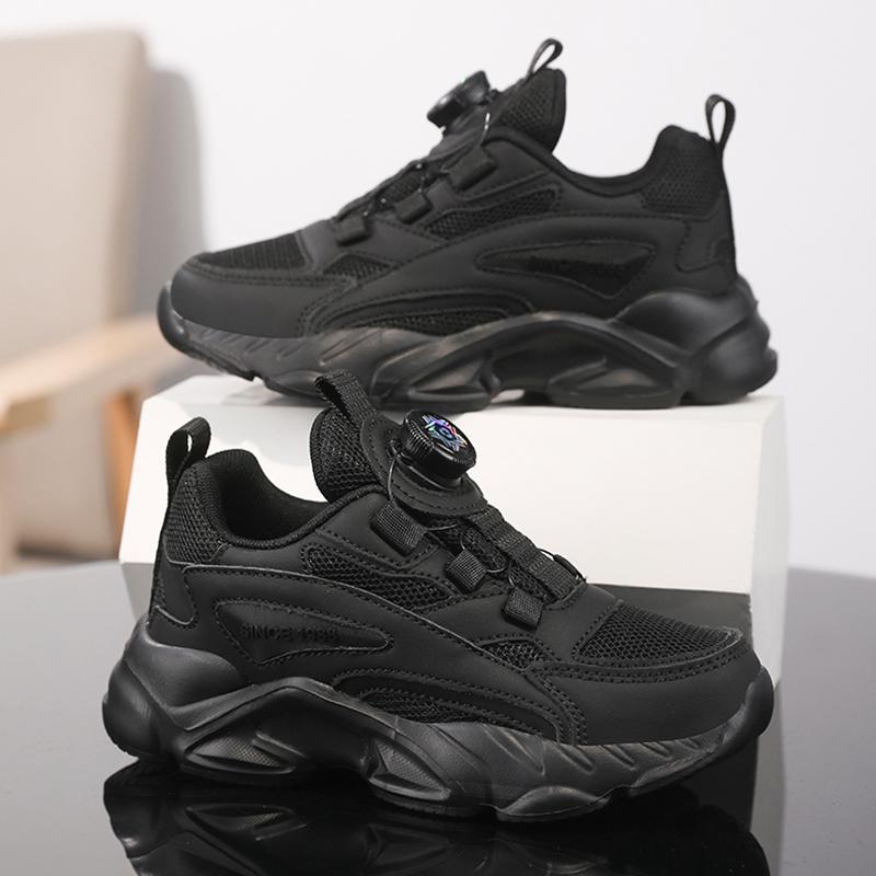 Children's Fashion Sports Shoes Breathable Student Black School Walking Shoes Anti-skid Boys& Girls Casual Running Sneaker