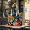 Colorful Leopard Print Tote Bag Stylish Daily Shoulder Bag