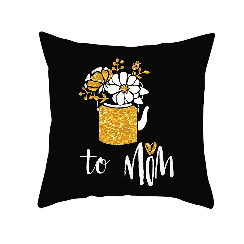 Mother's Day Pillow Peach Skin Printed Pillow Cover Sofa Cushion Cover Car Cushion Cover Home Decoration