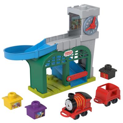 Thomas the Tank Engine My First Thomas for Years Old and Up Time James and Knapford Station Vehicle Toy Educational Learning Toy Playset for Years and
