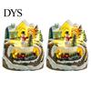 DIY Christmas Craft Accessories 2Pcs Train Music Box with Rotating Light, Snow Village Carousel Tree Ornaments Ornament, Battery/USB Powered Tabletop