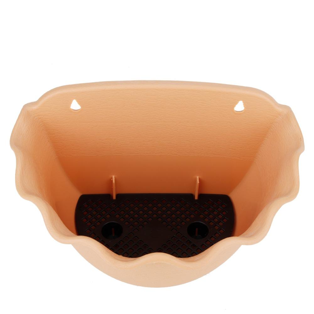 Plastic Wall Mounted Planter Beige Plant Pot Holder Practical Garden Basket Decoration