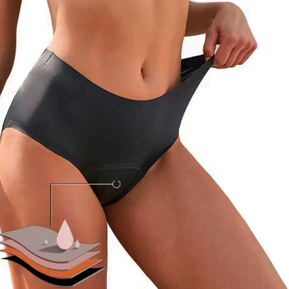 High-Waist Plus Size Leak-Proof Women's Menstrual Panties - Multi-Color, Breathable, Seamless, and High Absorbency.