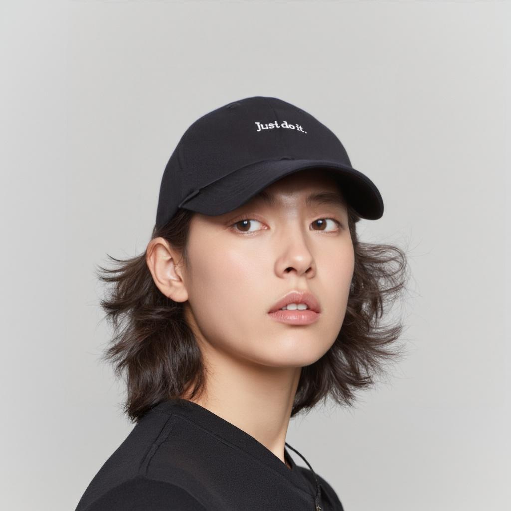 Nike Embroidered Letter Design Cotton Baseball Cap Unisex caps Black FB5370-010