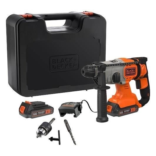 Perforateur BLACK+DECKER BCD900E2K-QW SDS sans fil - 18V - avec 2 batteries 2,5Ah