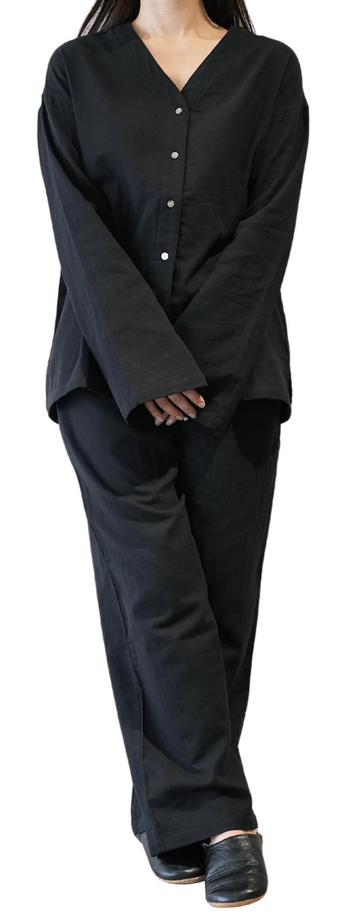 

увлажняющий пижамный комплект muua collaboration [Крем для переноски] (черный М) чёрный