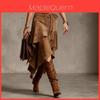 Polyester Aline Midi Skirt With Wrinkle Texture For Casual Travel And Dating