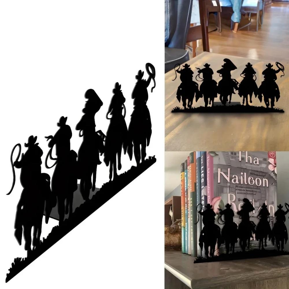 1pc Western Cowboy Desktop Decorations Desktop Metal Artwork Bookends Decorations Christmas Halloween Decorations