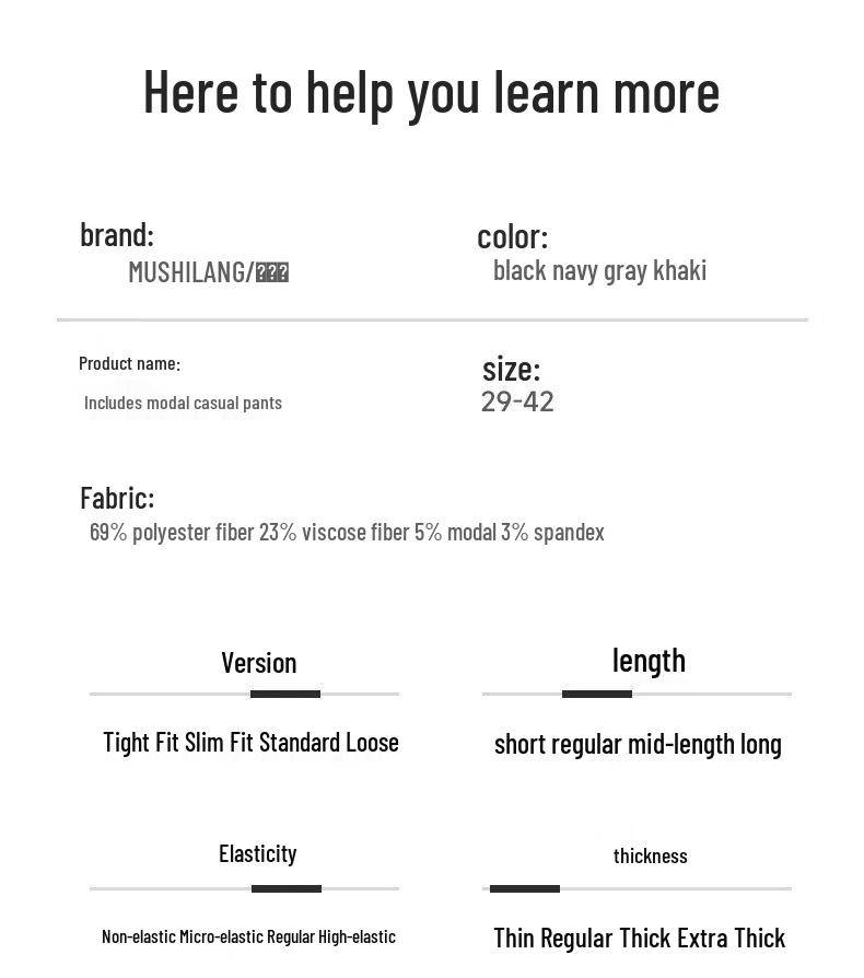 MuShilang Men's Modal Blend Business Casual Straight-Leg Pants