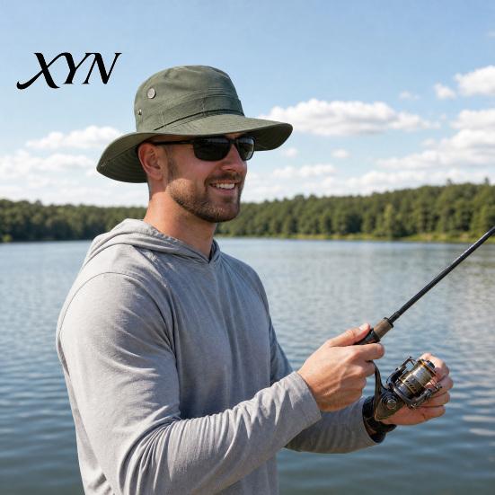 Quick-drying Hat Camouflage Sun with Balaclava Face Mask, UV Protection Men Wide Brim Hat, Breathable Bucket for Outdoor Fishing Hiking Cycling