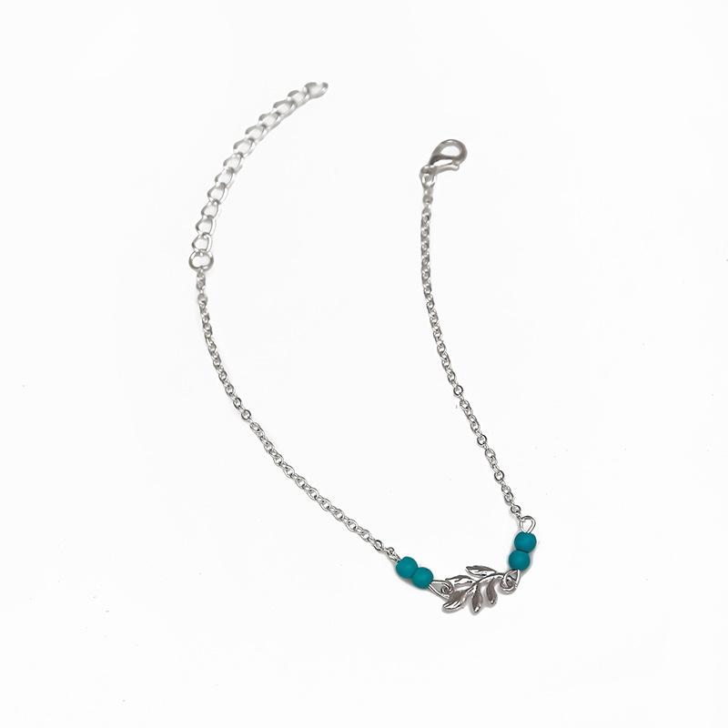 Personalized Leaf Chain Wears Turquoise Retro Fashion Creative Beach Feet