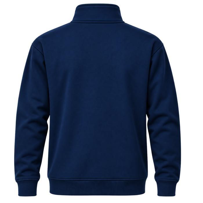 Sweat Homme Col Montant Demi-Zip – Molleton 290 g/m² - Bleu