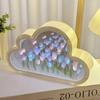 Tulip Night Light: Creative DIY Mirror Flower Sea Atmosphere, Handmade Desktop Ornament Gift