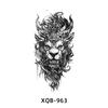 Realistic Half Arm Waterproof Temporary Tattoo Sticker - Black & White Animal Design for Men & Women