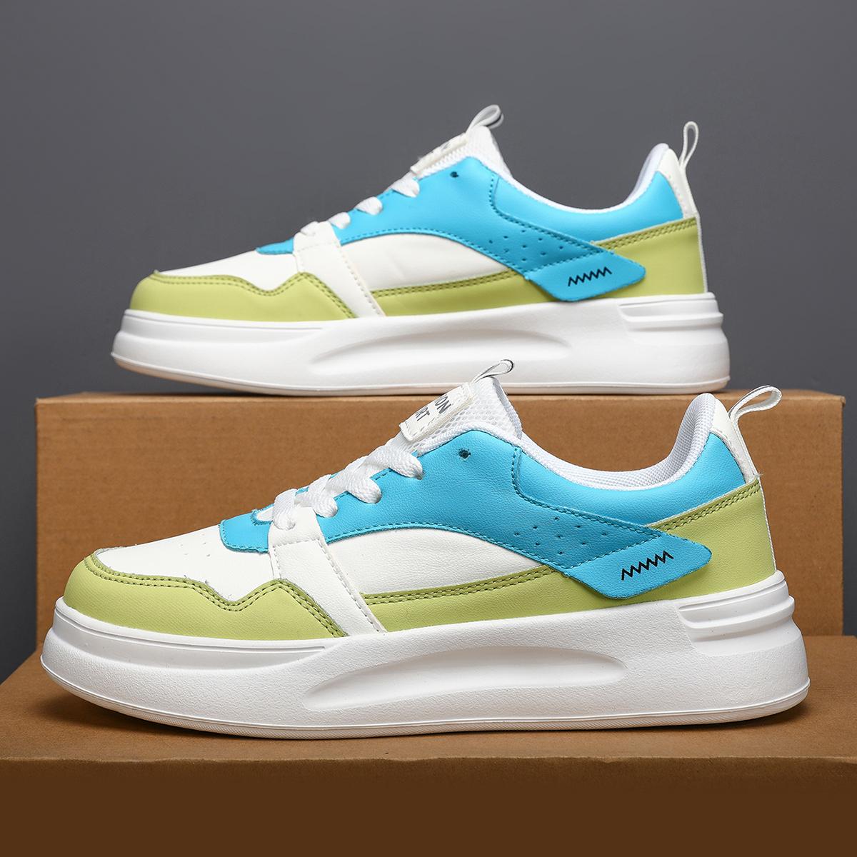 

Мужская повседневная обувь для скейтбординга TUINANLE: Модные кроссовки на толстой подошве для подростков и студентов 40 зелёный