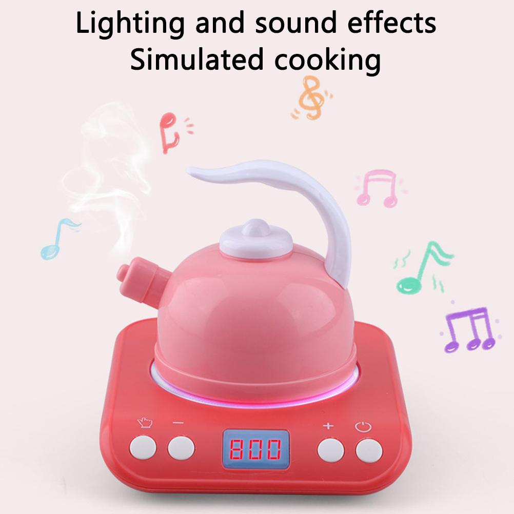 Children Pretend Play House Electric Kitchen Toy Set Simulation Induction Cooker Toys for Kids