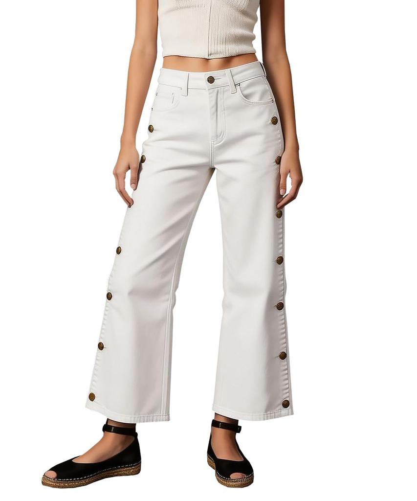 Women's Casual Cropped Jeans - Length Denim Pants for Everyday Wear