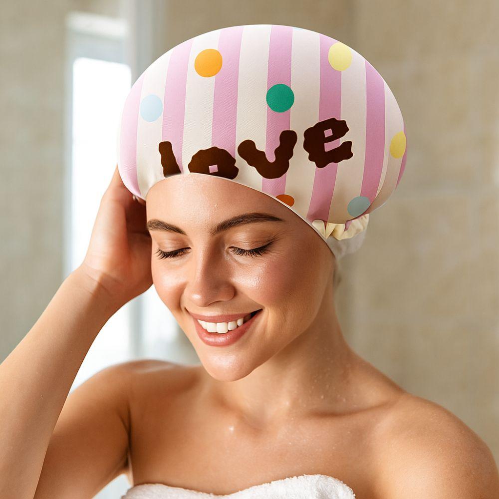 2PCS Comfortable Hair Protection Cap Reusable Bath Cap Practical Hair Caps  Shower Use