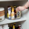Clear Plastic Rotating Storage Basket, Multi-Purpose Storage Tray for Bathroom, Kitchen Spice Rack, Cosmetic Rack, Storage Shelf