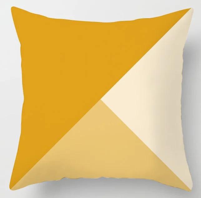 Yellow Pattern Pillowcase Office Living Room Home Pillowcase Car Ornaments