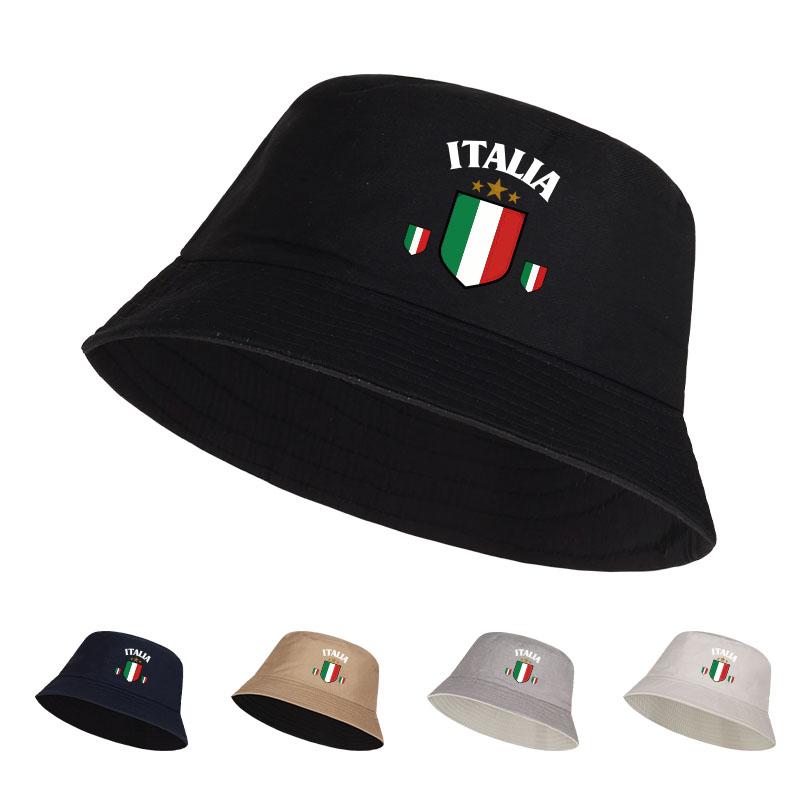 MLFO „ITALIA“ Rybářská čepice s potiskem vlajky Lehká, prodyšná, skládací Sportovní Klasický styl Unisex Dárek pro fanouška Itálie