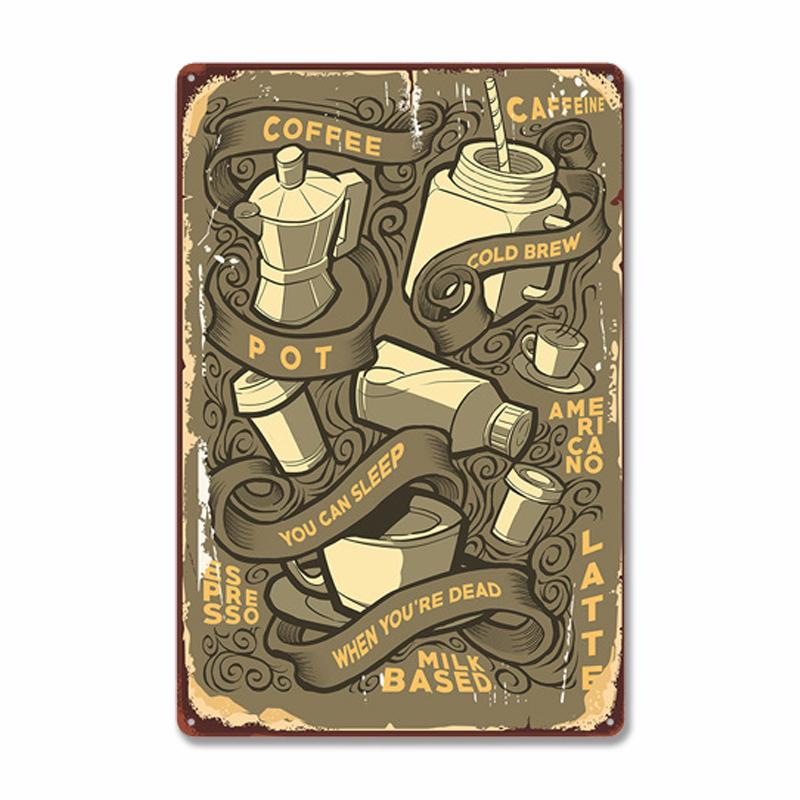 

Плакат с кофе, винтажная металлическая жестяная вывеска в стиле ретро, ​​свежий и горячий кофе, чай, табличка, настенный художественный декор для кафе, магазина, дома, ресторана 20x30cm