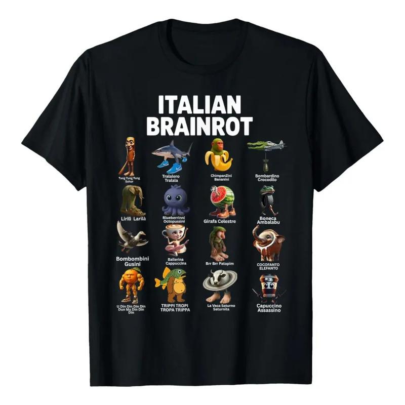 Camiseta Italiana De Brainrot Viral Meme Collage Gen Z S разноцветный