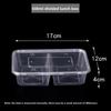 2 Compartment Disposable Food Container with Lid Transparent Plastic Lunch Box Takeaway Meal Box