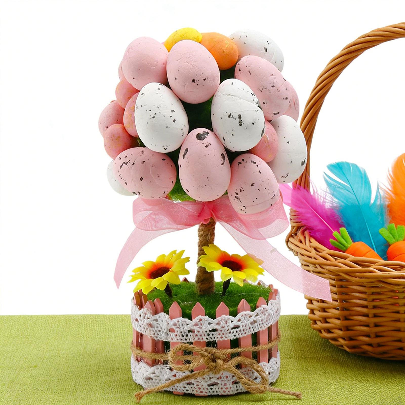 Artificial Easter Egg Potted Decorations Decorative Flower Arrangement Pot Table розовый