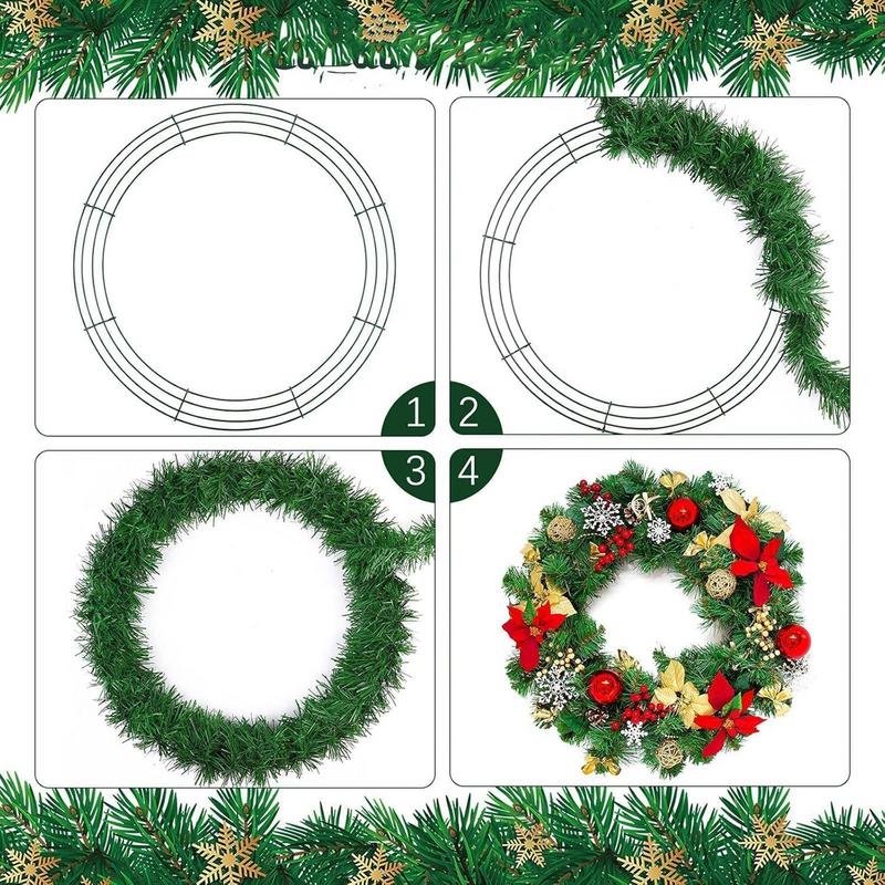 Wire Wreath Frame Metal Round Wreath Frame Base Christmas Metal Wire Frame Form Holiday Party Decoration Making Kit for Floral