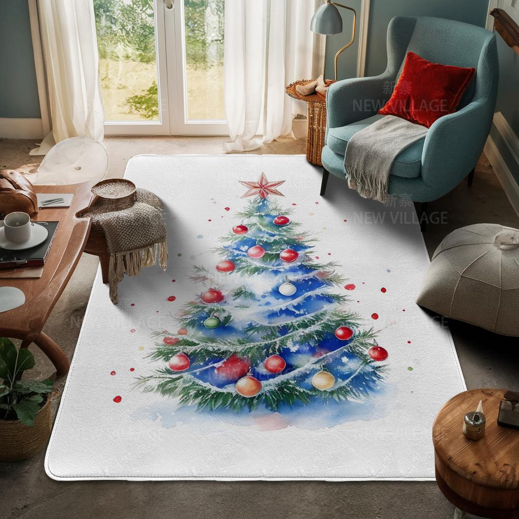 House Entrance Carpet Home Door Mat Living Room Bath Foot Bathroom Non-slip Water Absorption Rugs Bath Merry Christmas Winter